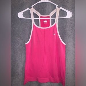 Nike dry fit pink and white tank top size XL